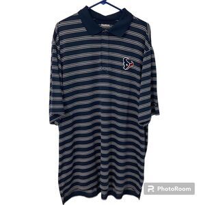 Reebok Navy and White Striped Polo Shirt